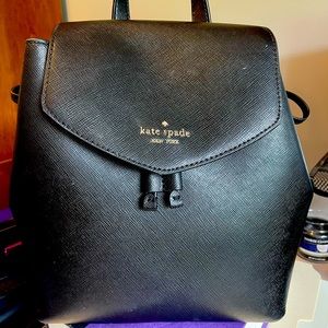 Kate Spade Lizzie Medium Flap Backpack Purse (Black)